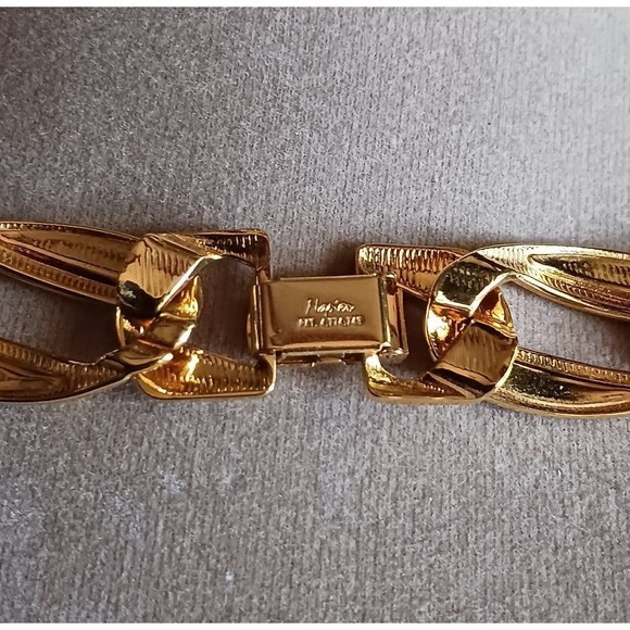 Napier Gold with Red Enamel Link Necklace - Picture 5 of 7